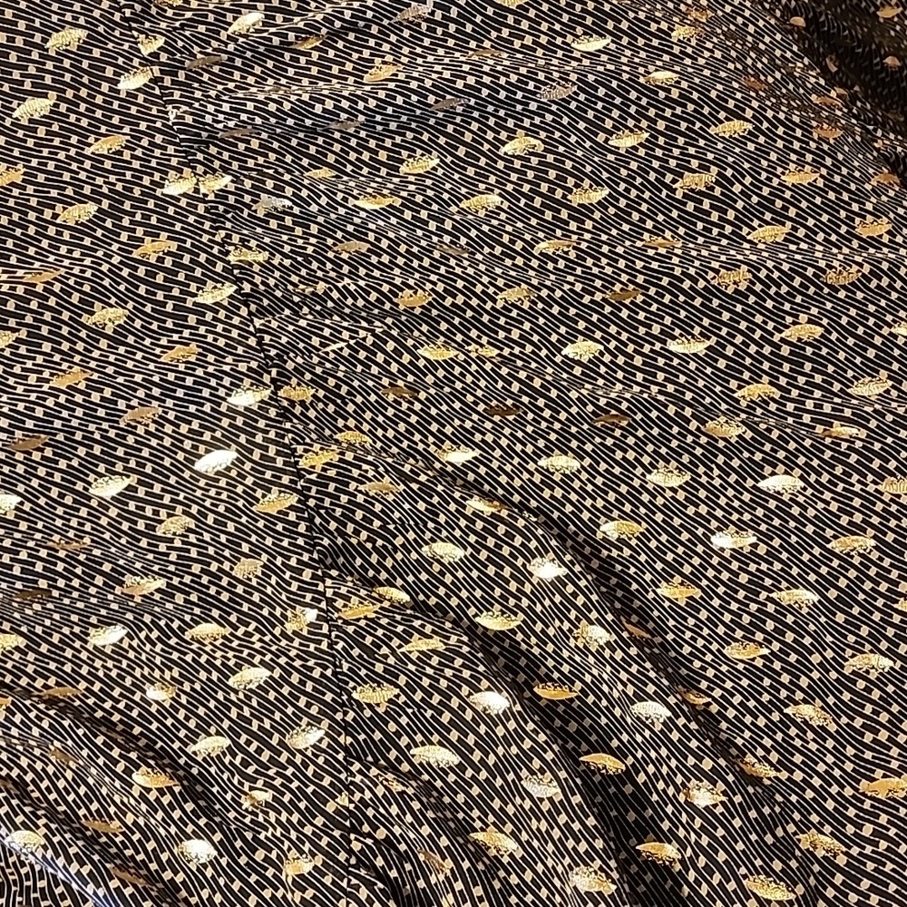 Maxi dressblack,beige with gold leaves .size M NWT - Picture 6 of 6